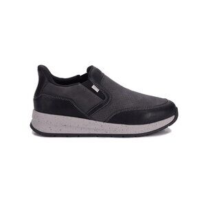Drew Caleb Men's Hand's Free Slip-On Sneaker - Black Nubuck (Wide)
